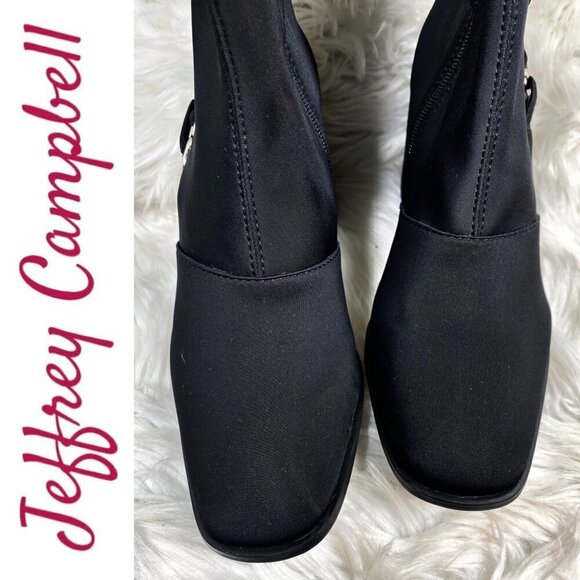 NWOB JEFFREY CAMPBELL Black Elektra Corset Faux Leather Over The Knee Boots, 6 - Picture 6 of 14